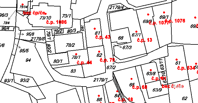 Střešovice 79, Praha na parcele st. 82 v KÚ Střešovice, Katastrální mapa