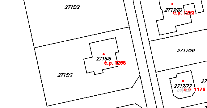 Kylešovice 1268, Opava na parcele st. 2715/6 v KÚ Kylešovice, Katastrální mapa