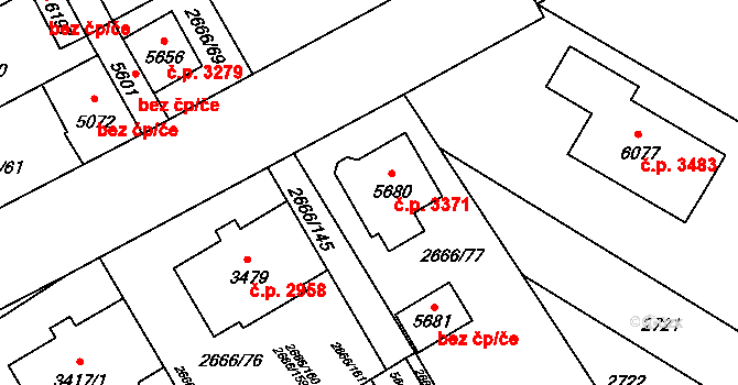 Břeclav 3371 na parcele st. 5680 v KÚ Břeclav, Katastrální mapa