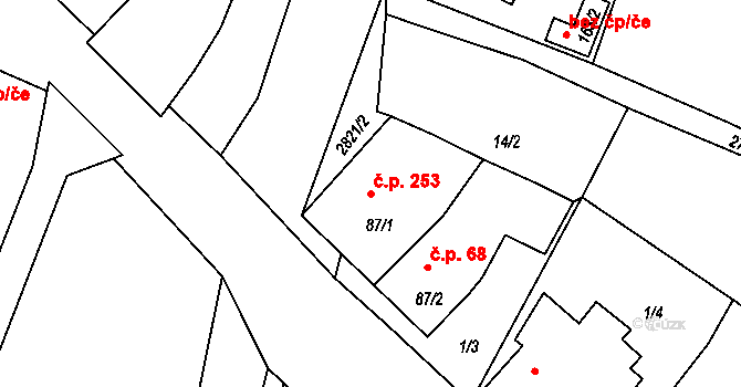 Štěpánovice 253 na parcele st. 87/1 v KÚ Štěpánovice u Českých Budějovic, Katastrální mapa