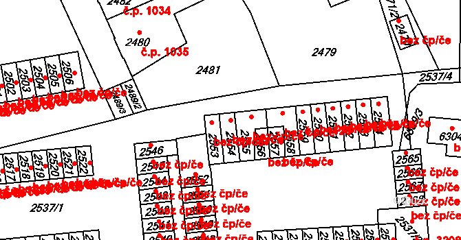 Kladno 38577925 na parcele st. 2554 v KÚ Kročehlavy, Katastrální mapa