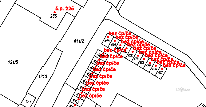 Bezno 39277925 na parcele st. 406 v KÚ Bezno, Katastrální mapa