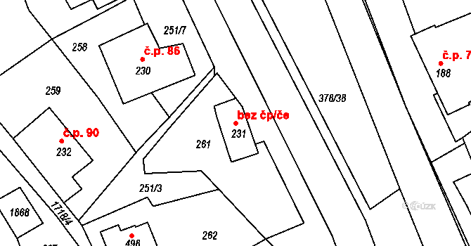 Trstěnice 40144925 na parcele st. 231 v KÚ Trstěnice u Litomyšle, Katastrální mapa