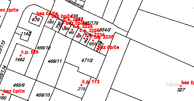 Znojmo 42812925 na parcele st. 1154 v KÚ Přímětice, Katastrální mapa
