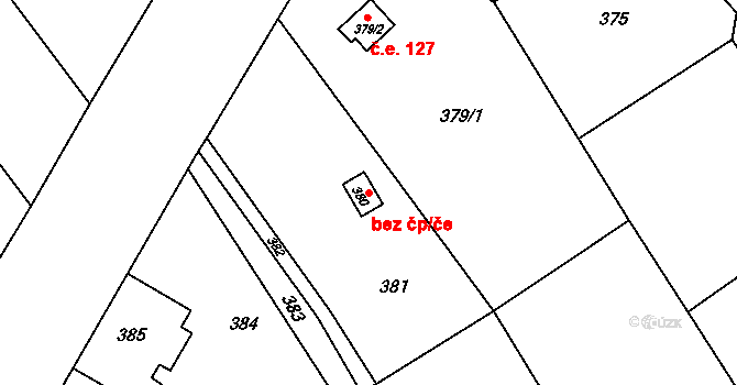 Orlová 43981925 na parcele st. 380 v KÚ Orlová, Katastrální mapa