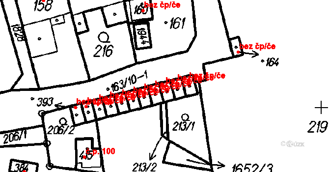 Oloví 48355925 na parcele st. 163/3 v KÚ Oloví, Katastrální mapa