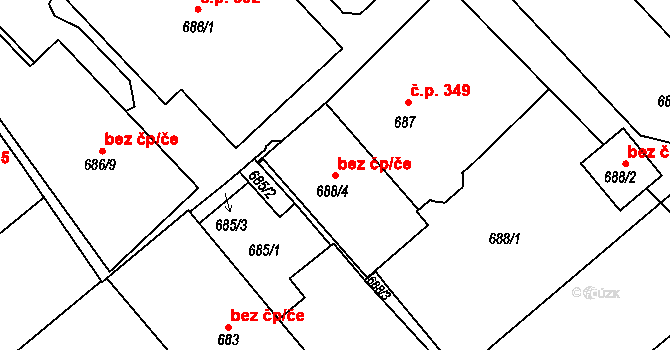 Týniště nad Orlicí 48581925 na parcele st. 688/4 v KÚ Týniště nad Orlicí, Katastrální mapa
