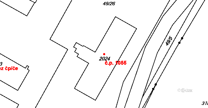 Neratovice 1055 na parcele st. 2024 v KÚ Neratovice, Katastrální mapa