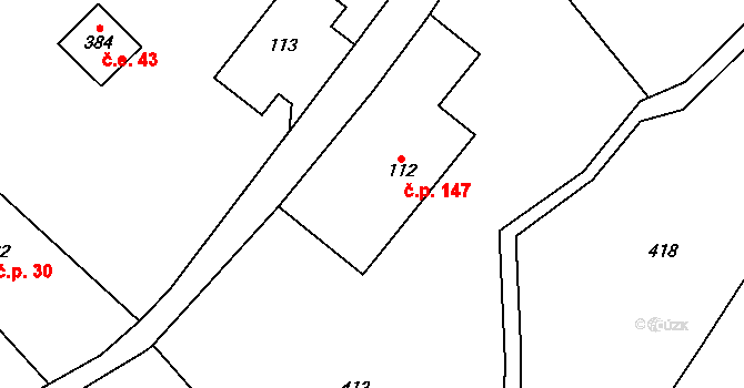 Zdoňov 147, Teplice nad Metují na parcele st. 112 v KÚ Zdoňov, Katastrální mapa