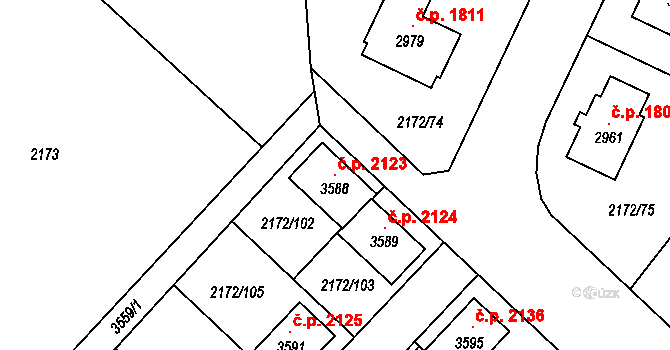 Lysá nad Labem 2123 na parcele st. 3588 v KÚ Lysá nad Labem, Katastrální mapa
