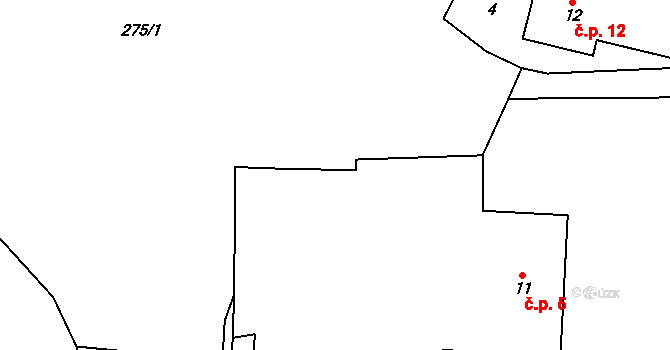 Víckovice 5, Třebětín na parcele st. 11 v KÚ Víckovice, Katastrální mapa