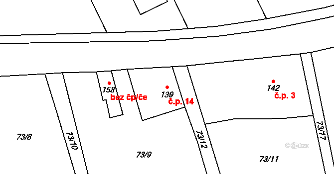 Číbuz 14, Skalice na parcele st. 139 v KÚ Číbuz, Katastrální mapa