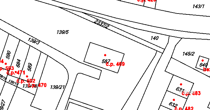 Dolní Podluží 469 na parcele st. 587 v KÚ Dolní Podluží, Katastrální mapa