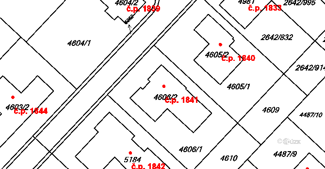 Kuřim 1841 na parcele st. 4606/2 v KÚ Kuřim, Katastrální mapa