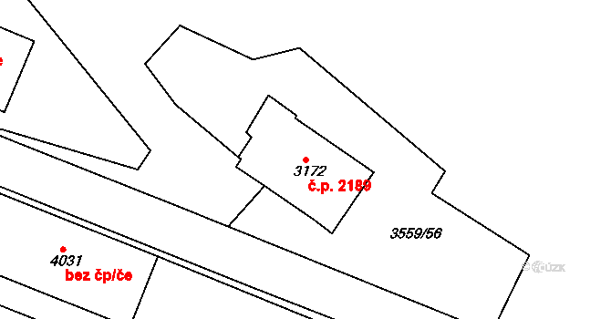 Česká Třebová 2189 na parcele st. 3172 v KÚ Česká Třebová, Katastrální mapa