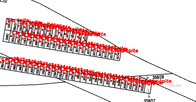 Rousínov 162 na parcele st. 357/21 v KÚ Rousínov u Vyškova, Katastrální mapa