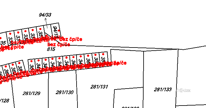 Loučovice 44168926 na parcele st. 358 v KÚ Loučovice, Katastrální mapa