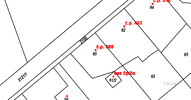 Štěpánkovice 388 na parcele st. 60 v KÚ Štěpánkovice, Katastrální mapa