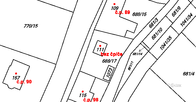 Mnichov 45256926 na parcele st. 111 v KÚ Mnichov u Poběžovic, Katastrální mapa