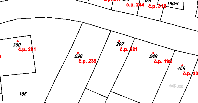 Bystřice pod Lopeníkem 235 na parcele st. 298 v KÚ Bystřice pod Lopeníkem, Katastrální mapa