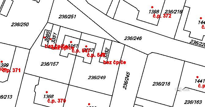 Trutnov 48543926 na parcele st. 3352 v KÚ Trutnov, Katastrální mapa