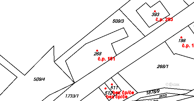 Lipová 161 na parcele st. 268 v KÚ Lipová u Šluknova, Katastrální mapa
