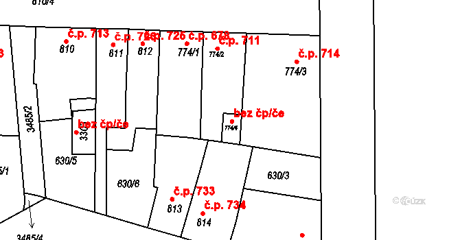 Lysá nad Labem 71321926 na parcele st. 774/4 v KÚ Lysá nad Labem, Katastrální mapa