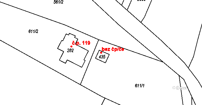 Jílové u Držkova 102994927 na parcele st. 435 v KÚ Jílové u Držkova, Katastrální mapa