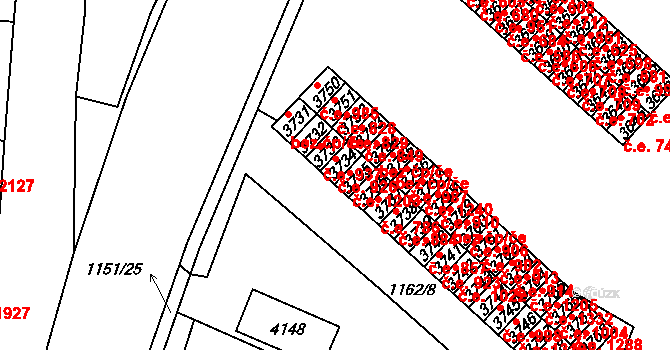 Aš 926 na parcele st. 3734 v KÚ Aš, Katastrální mapa