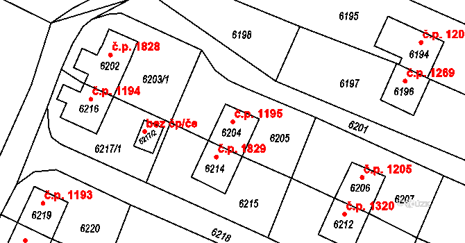 Rychvald 1195 na parcele st. 6204 v KÚ Rychvald, Katastrální mapa