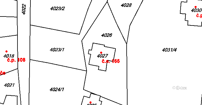 Smržovka 165 na parcele st. 4027 v KÚ Smržovka, Katastrální mapa