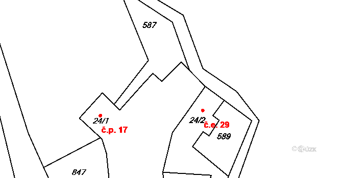 Chramosty 17, Dublovice na parcele st. 24/1 v KÚ Chramosty, Katastrální mapa