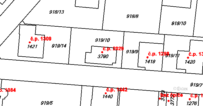Náchod 2029 na parcele st. 3790 v KÚ Náchod, Katastrální mapa