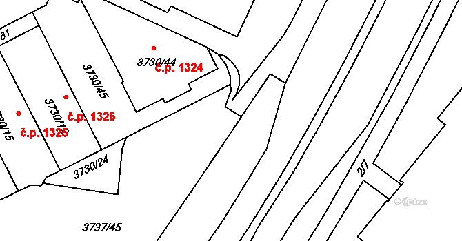Lutyně 1321, Orlová na parcele st. 3737/45 v KÚ Horní Lutyně, Katastrální mapa