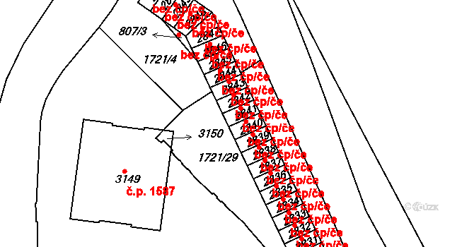 Čáslav 38258927 na parcele st. 2841 v KÚ Čáslav, Katastrální mapa