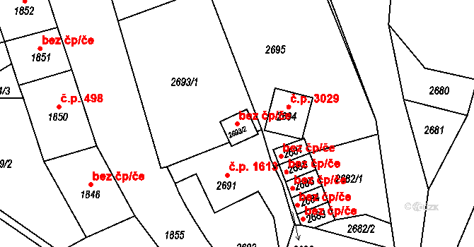 Česká Lípa 39757927 na parcele st. 2693/2 v KÚ Česká Lípa, Katastrální mapa