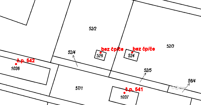 Vrchlabí 43187927 na parcele st. 526 v KÚ Podhůří-Harta, Katastrální mapa