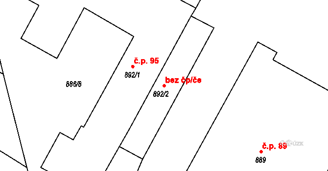 Bystřice pod Hostýnem 47556927 na parcele st. 892/2 v KÚ Rychlov u Bystřice pod Hostýnem, Katastrální mapa