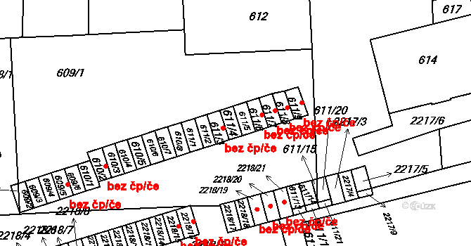 Praha 48059927 na parcele st. 611/4 v KÚ Střešovice, Katastrální mapa