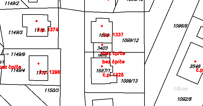 Bystřice pod Hostýnem 48482927 na parcele st. 1687/2 v KÚ Bystřice pod Hostýnem, Katastrální mapa