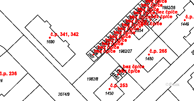 Trutnov 48540927 na parcele st. 2506 v KÚ Trutnov, Katastrální mapa