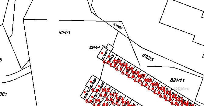 Šumbark 133, Havířov na parcele st. 824/28 v KÚ Šumbark, Katastrální mapa