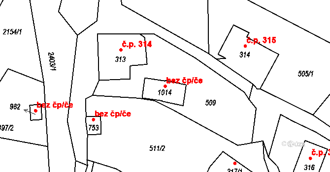 Skalice u České Lípy 80986927 na parcele st. 1014 v KÚ Skalice u České Lípy, Katastrální mapa