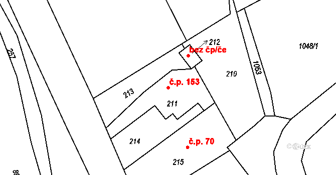 Stachovice 153, Fulnek na parcele st. 211 v KÚ Stachovice, Katastrální mapa