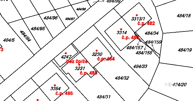 Horní Brána 484, Český Krumlov na parcele st. 3230 v KÚ Český Krumlov, Katastrální mapa