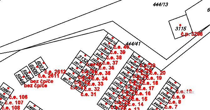 Žatec 37 na parcele st. 2403/7 v KÚ Žatec, Katastrální mapa