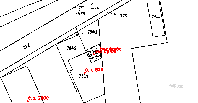 Náchod 98570927 na parcele st. 750/3 v KÚ Náchod, Katastrální mapa