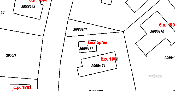 Chotěboř 106810928 na parcele st. 3955/172 v KÚ Chotěboř, Katastrální mapa