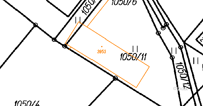 Čeladná 1058 na parcele st. 3953 v KÚ Čeladná, Katastrální mapa