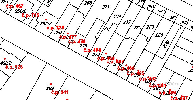Tuřany 468, Brno na parcele st. 273 v KÚ Tuřany, Katastrální mapa